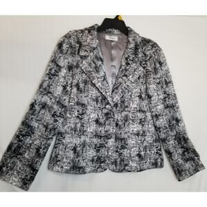 Flair-Unique Black & White Handmade Lined Blazer Long Sleeves See Measurements